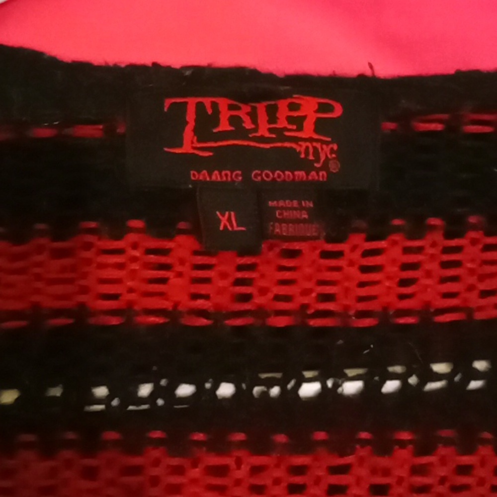 TRIPP NYC distressed striped sweater